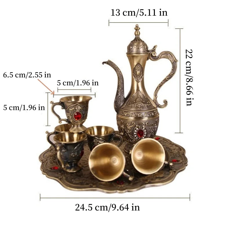 Europäisches Weinset – Vintage-Legierungsdesign – Wohnzimmer