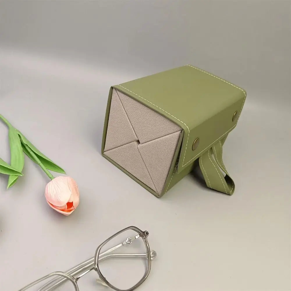 Faltbarer Brillenorganizer – PU Leder – Multi-Steckplätze