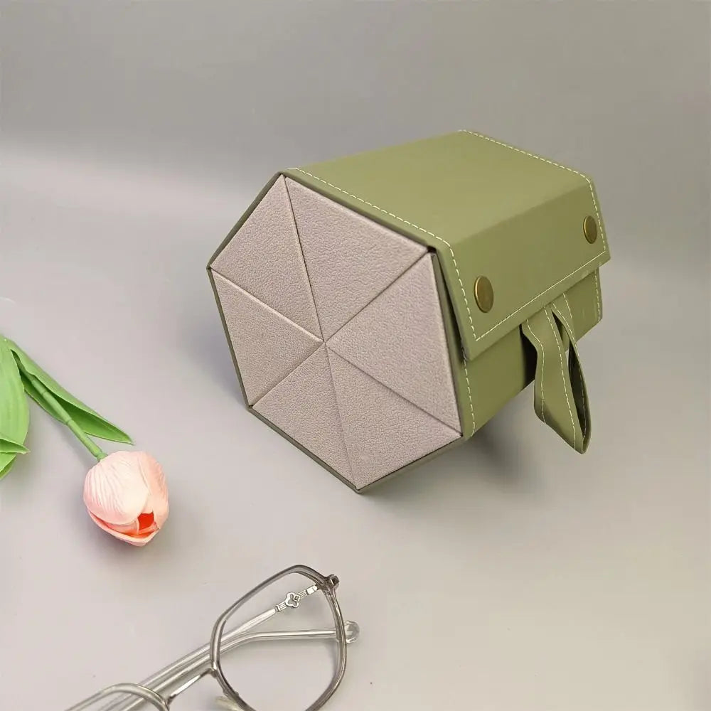 Faltbarer Brillenorganizer – PU Leder – Multi-Steckplätze