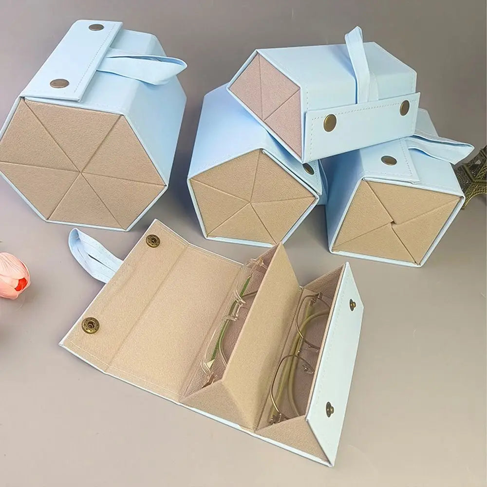 Faltbarer Brillenorganizer – PU Leder – Multi-Steckplätze