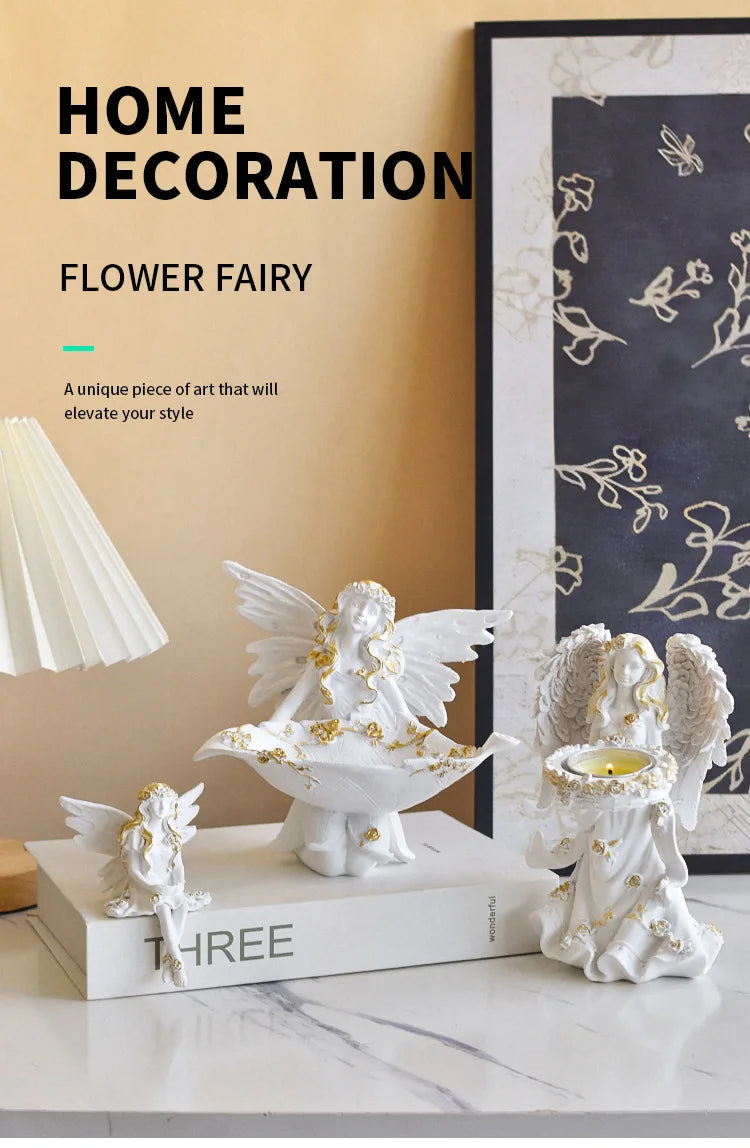 Feen-Skulptur – Handgefertigte Figur aus Harz – Raumdekoration