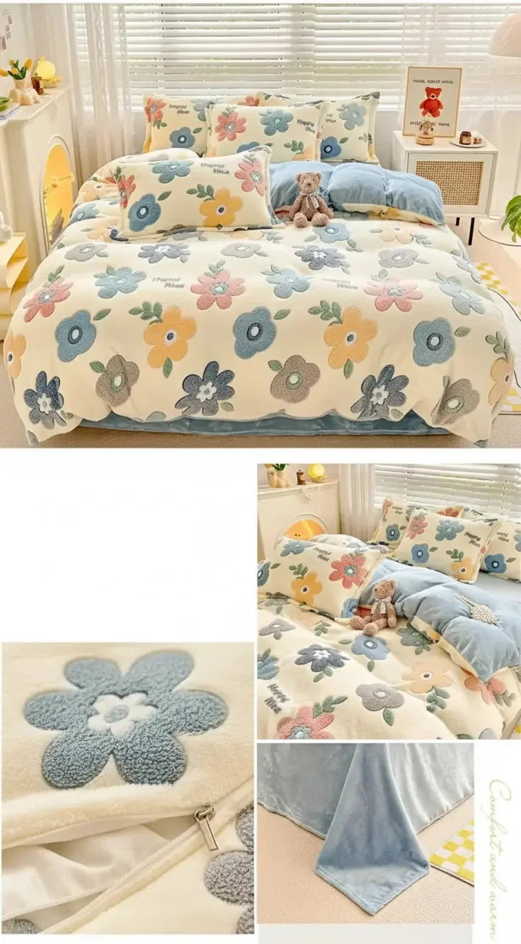 Winter Coral Flanell Bettwäsche-Set aus Baumwolle, mehrfarbig, Grösse 200x230 cm