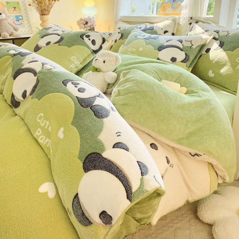 Fleece Bettwäsche-Set 200x230 cm in mehrfarbigem Flanell im eleganten Design