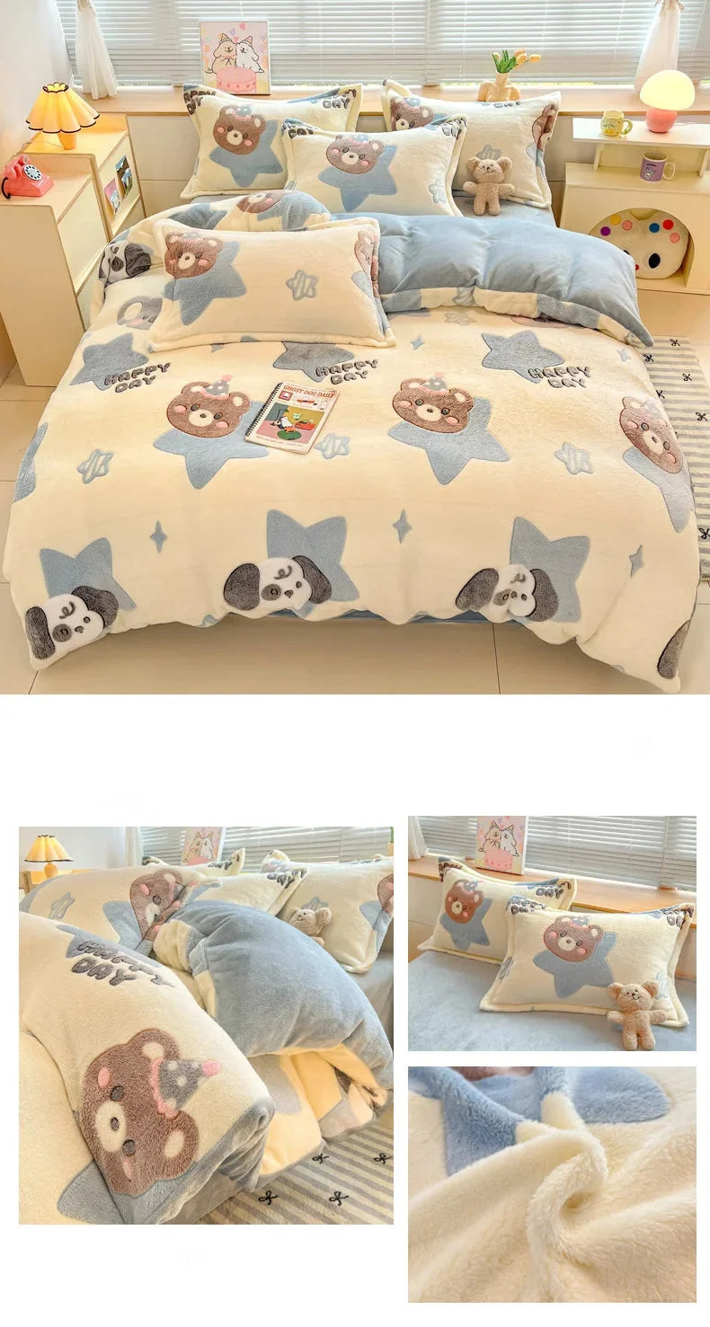 Moderner mehrfarbiger Bettbezug aus 100% Polyester in Grösse 220x240cm