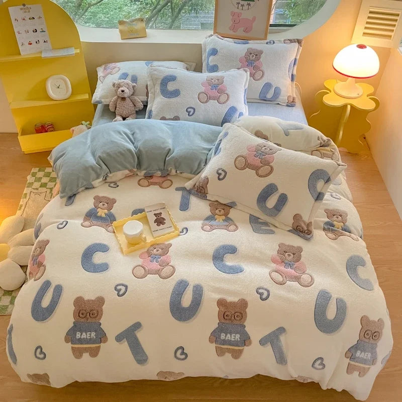 Modern mehrfarbiger Bettbezug aus Polyester 220x240 cm im floral Design