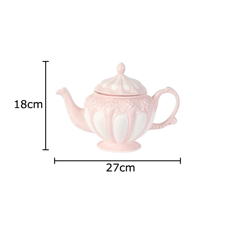 Floral Reliefs Keramiktasse – Porzellan Teeset 250-900ml