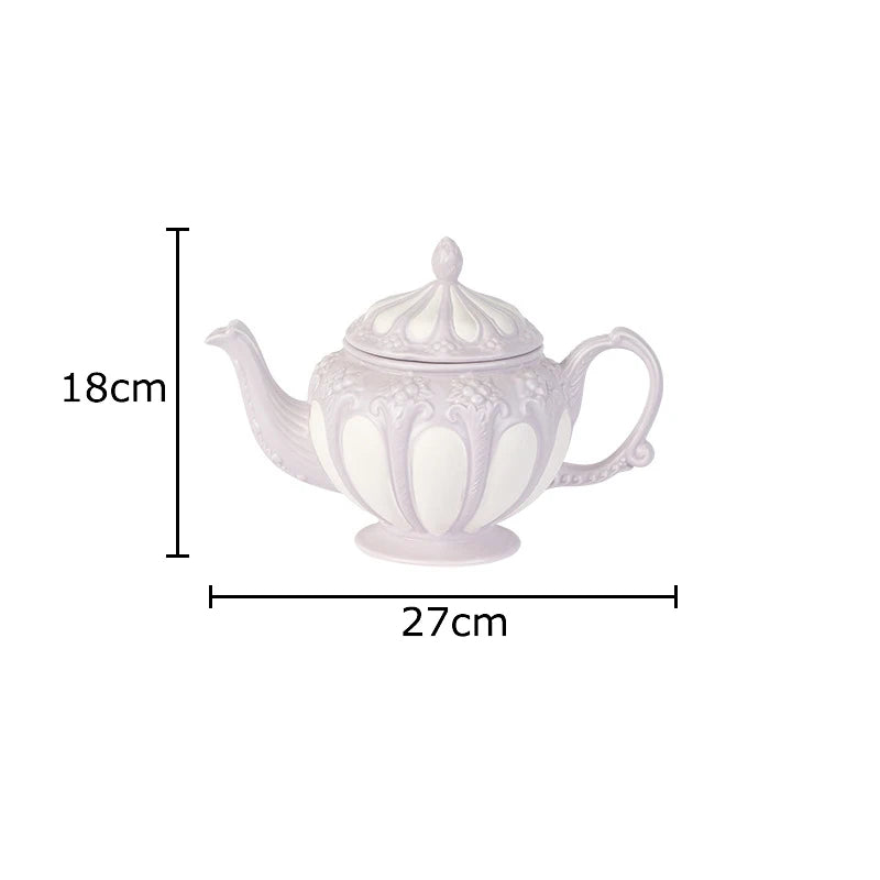 Floral Reliefs Keramiktasse – Porzellan Teeset 250-900ml