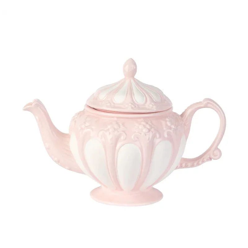 Floral Reliefs Keramiktasse – Porzellan Teeset 250-900ml