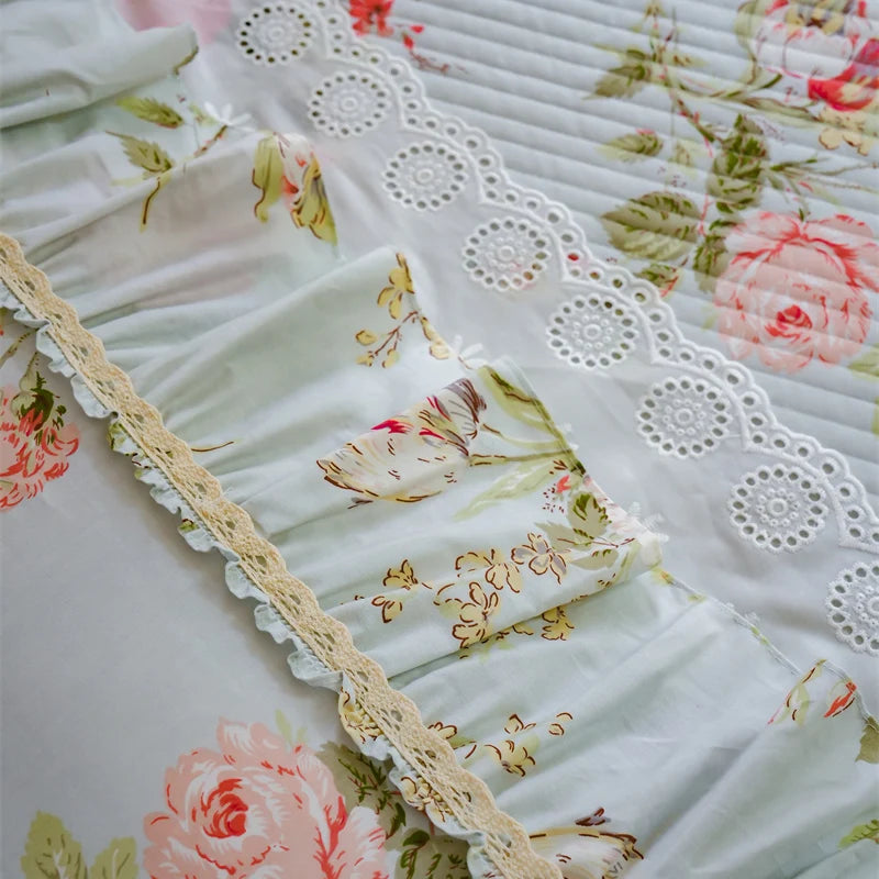 Florale Baumwoll-Bettwäsche – Französischer Landhausstil, King/Queen