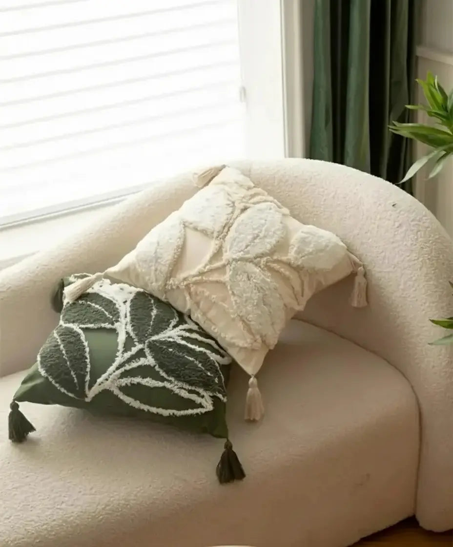 Florale Bestickte Kissenhülle – Jacquard – 45x45CM