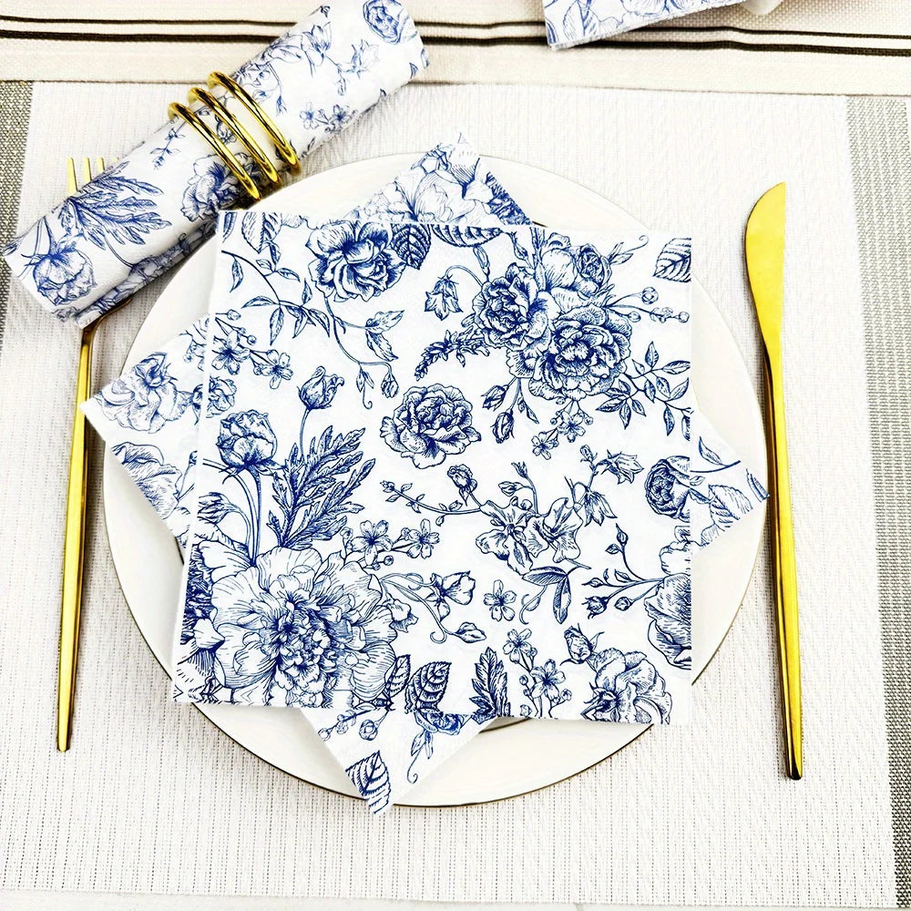 Florale Cocktail-Servietten – Frühlingsblumen – Hochzeiten/Partys