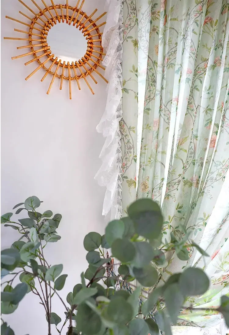 Florale Vorhänge – Vintage-Spitze – W200 x H140 CM