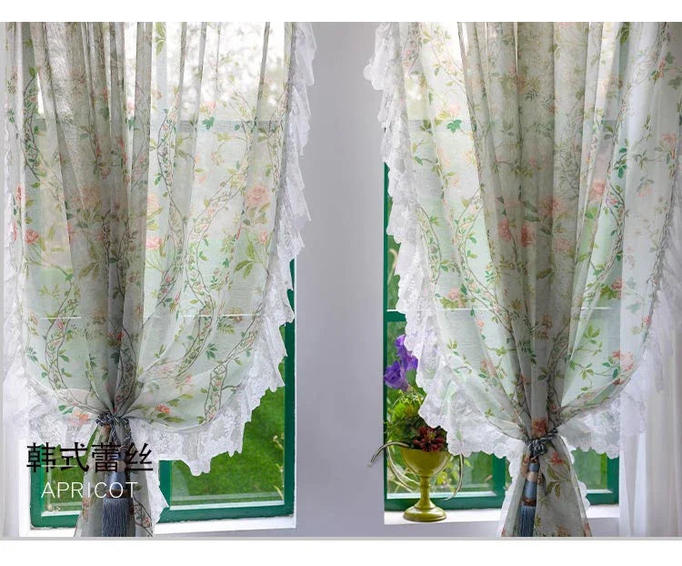 Florale Vorhänge – Vintage-Spitze – W200 x H140 CM