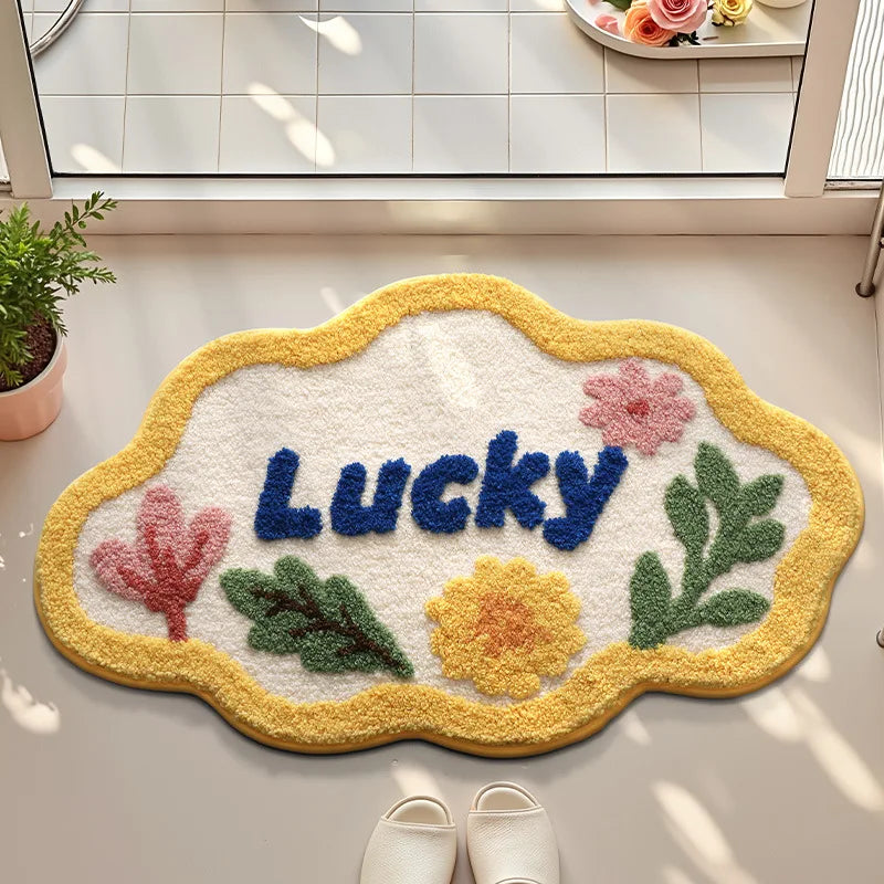 Floraler Badteppich – Geometrisches Design – 50x80 cm