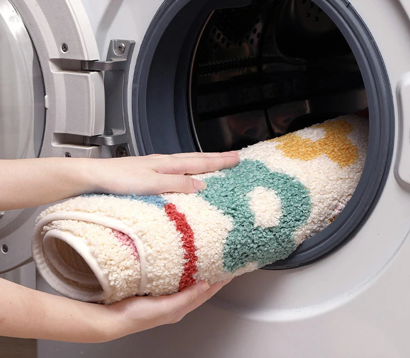 Floraler Badteppich – Geometrisches Design – 50x80 cm