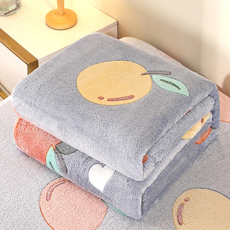 Moderne Fleece-Decke florales Muster 150x200cm in Orange