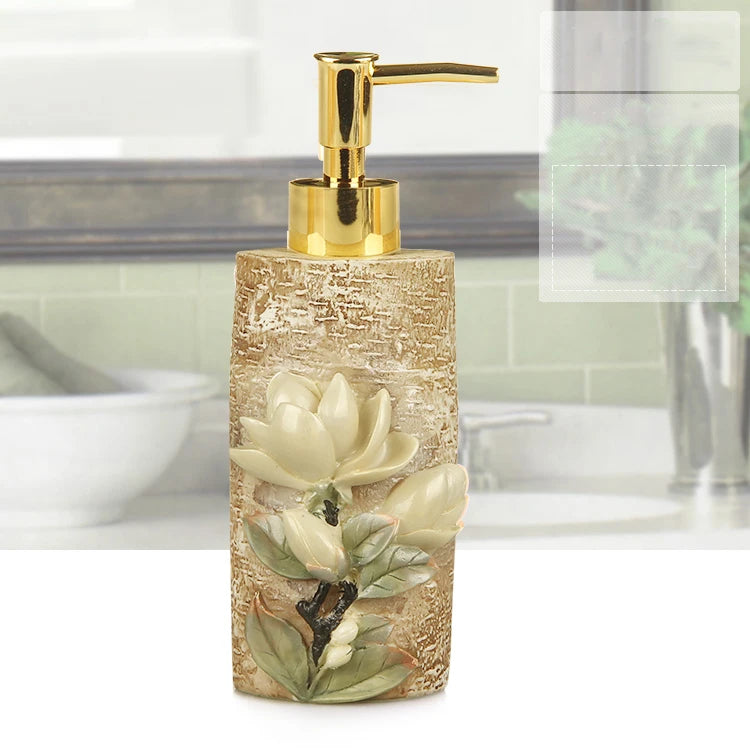 Floraler Seifenspender – Harz Vintage Badezimmer-Essential