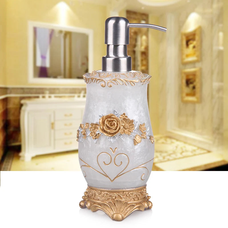 Floraler Seifenspender – Harz Vintage Badezimmer-Essential