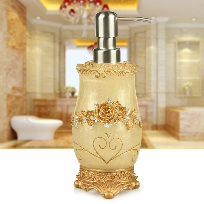 Floraler Seifenspender – Harz Vintage Badezimmer-Essential