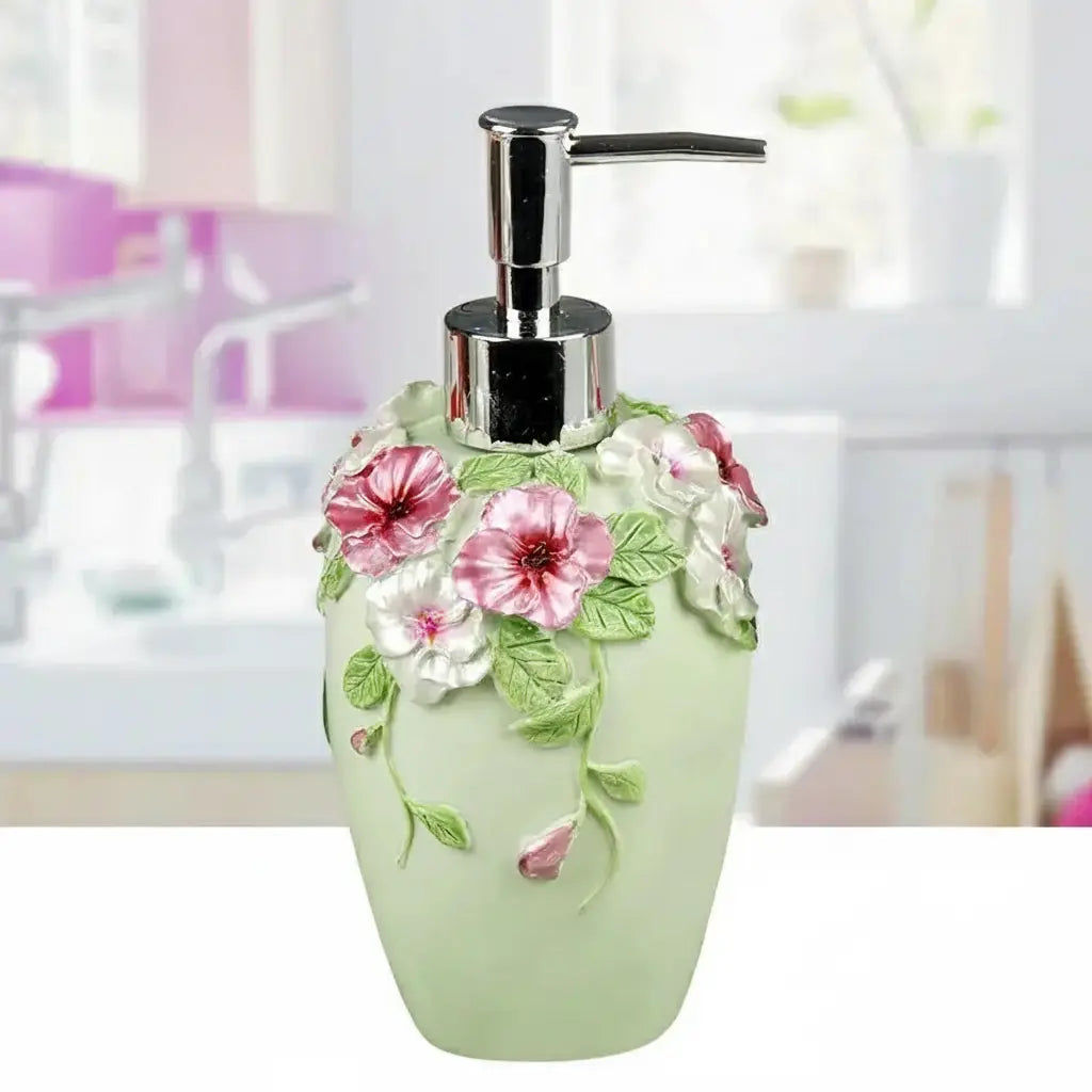 Floraler Seifenspender – Harz Vintage Badezimmer-Essential