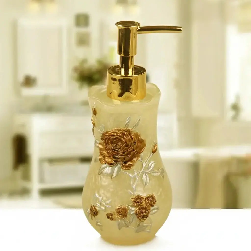 Floraler Seifenspender – Harz Vintage Badezimmer-Essential