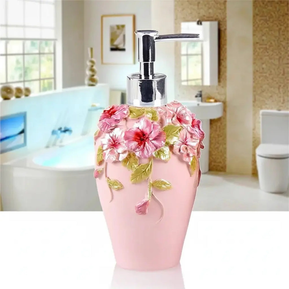 Floraler Seifenspender – Harz Vintage Badezimmer-Essential