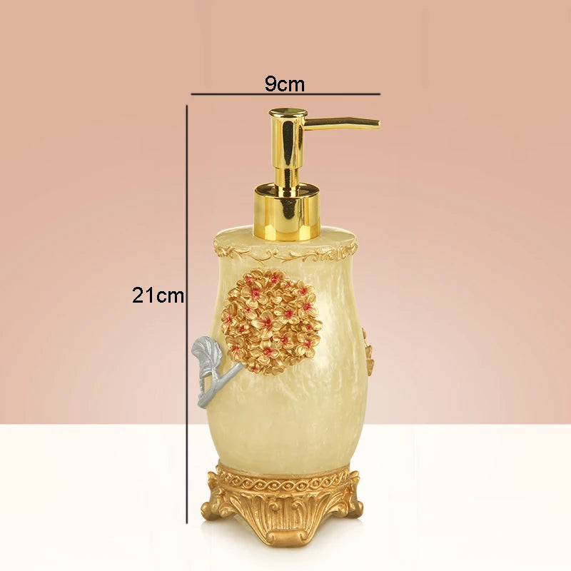 Floraler Seifenspender – Harz Vintage Badezimmer-Essential