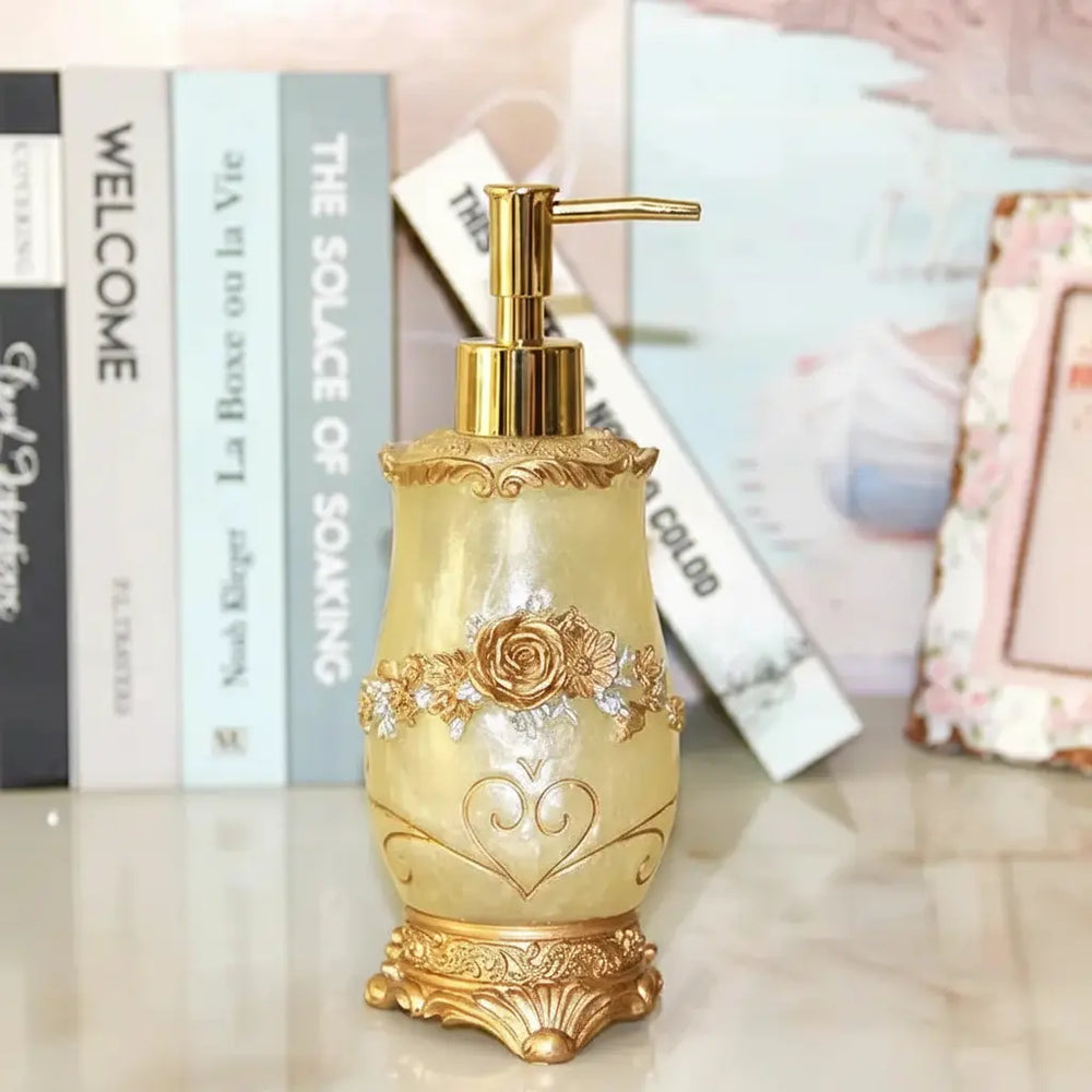 Floraler Seifenspender – Harz Vintage Badezimmer-Essential