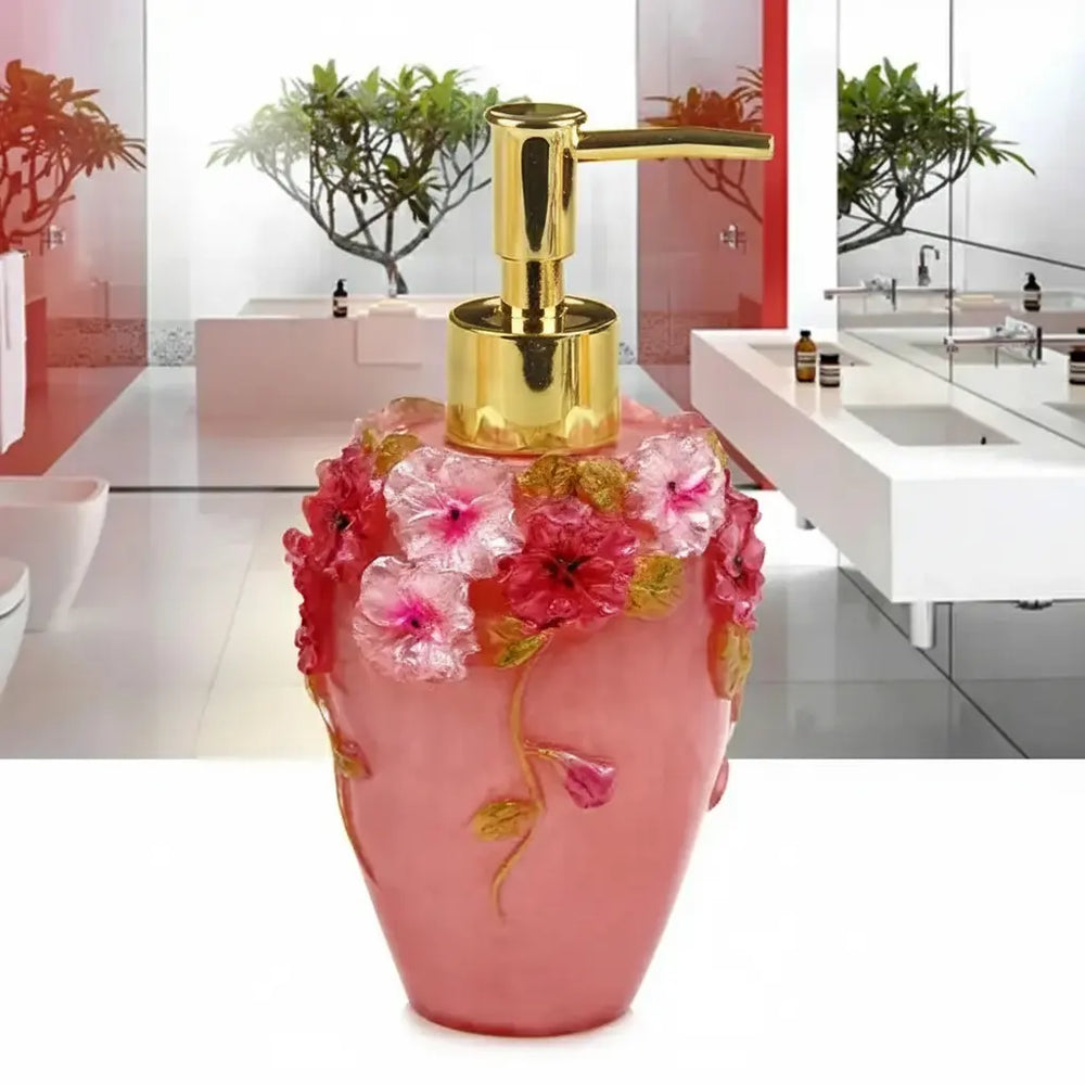 Floraler Seifenspender – Harz Vintage Badezimmer-Essential