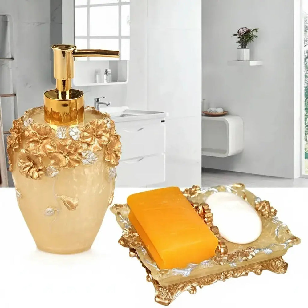 Floraler Seifenspender – Harz Vintage Badezimmer-Essential