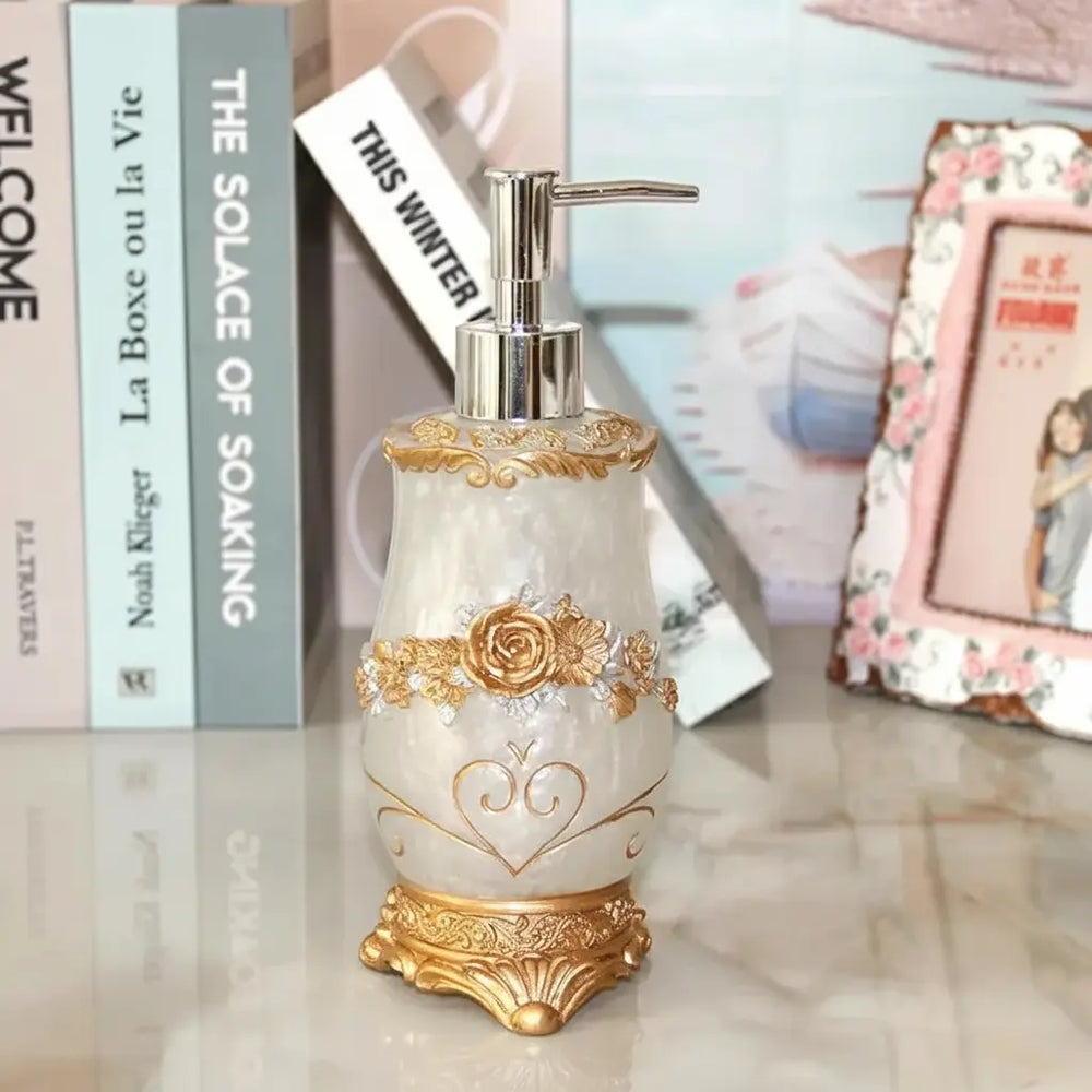 Floraler Seifenspender – Harz Vintage Badezimmer-Essential