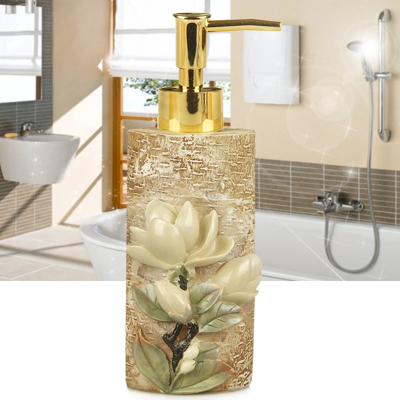 Floraler Seifenspender – Harz Vintage Badezimmer-Essential
