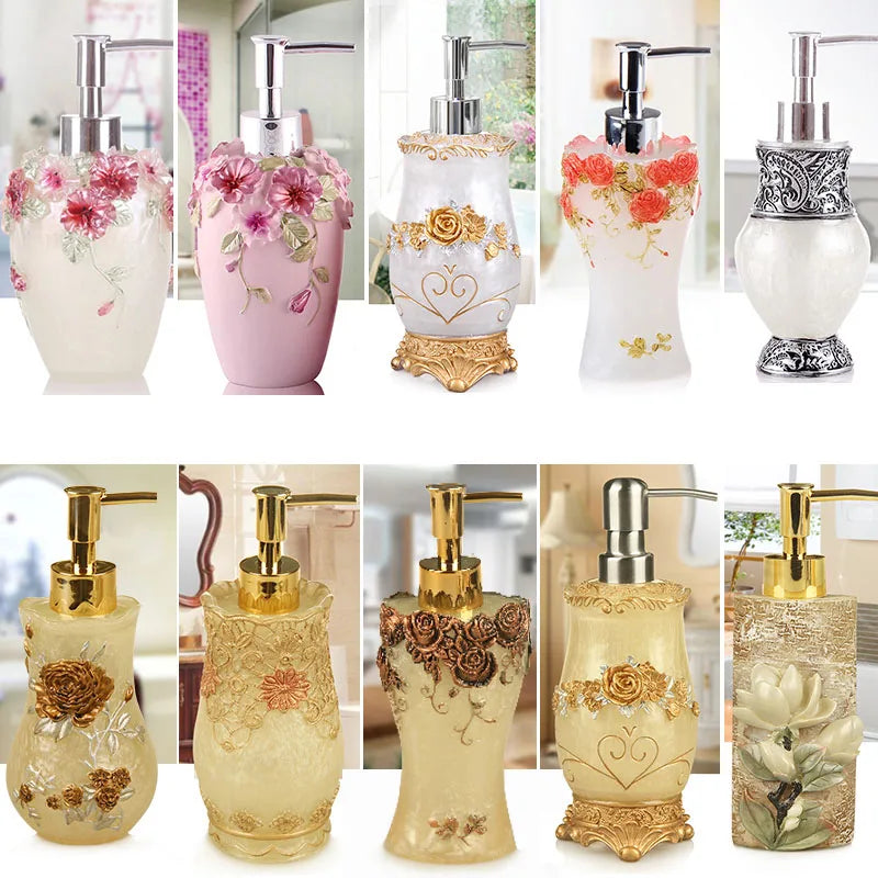 Floraler Seifenspender – Harz Vintage Badezimmer-Essential