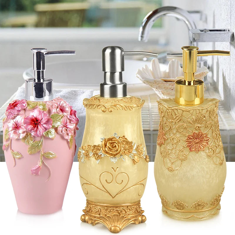 Floraler Seifenspender – Harz Vintage Badezimmer-Essential