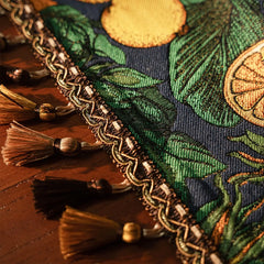 Floraler Tischläufer aus Leinenmischung mit buntem Muster, Grösse 35x200 cm