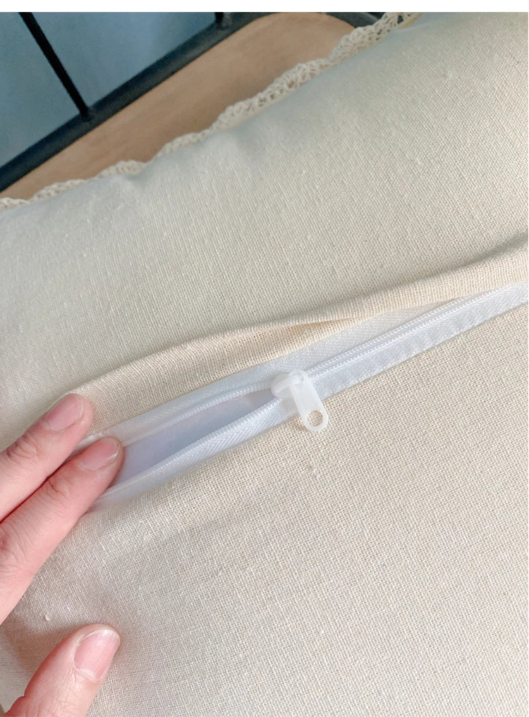 Florales Kissenbezug – Baumwollstickerei – 45x45cm