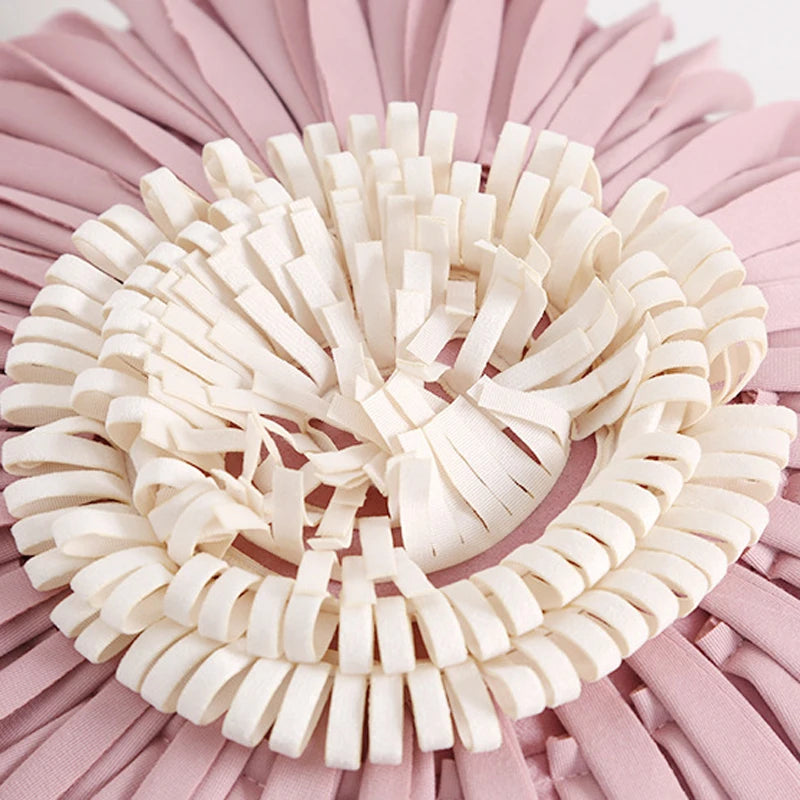 Florales Kissenbezug aus Samt – Handgemachtes 3D Design – Sofa/Bett