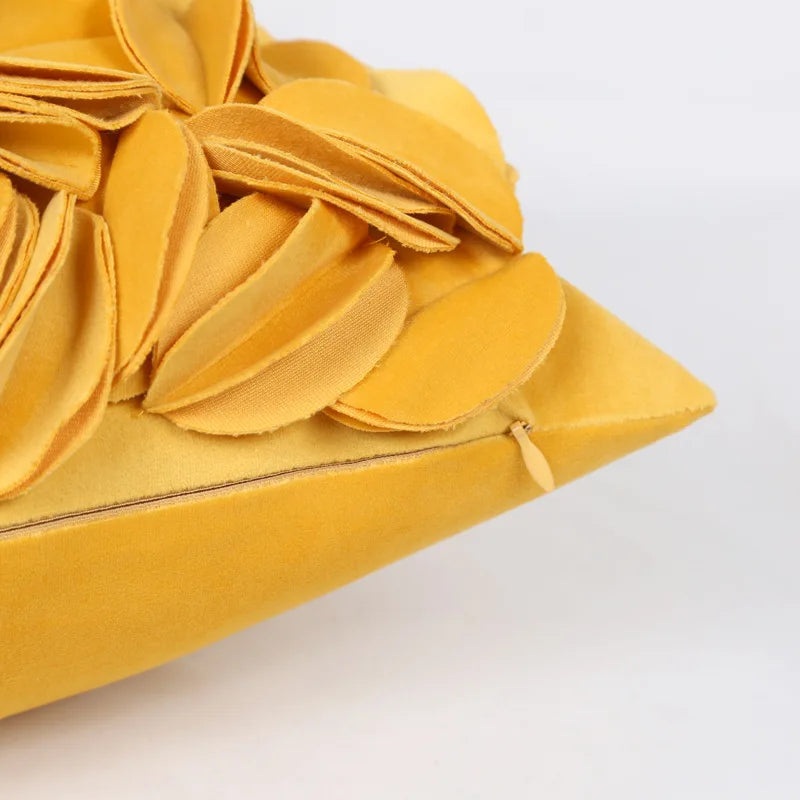 Florales Kissenbezug aus Samt – Handgemachtes 3D Design – Sofa/Bett