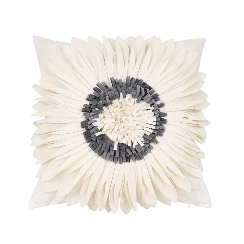 Florales Kissenbezug aus Samt – Handgemachtes 3D Design – Sofa/Bett