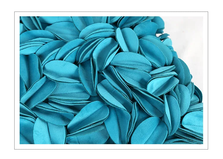 Florales Kissenbezug aus Samt – Handgemachtes 3D Design – Sofa/Bett