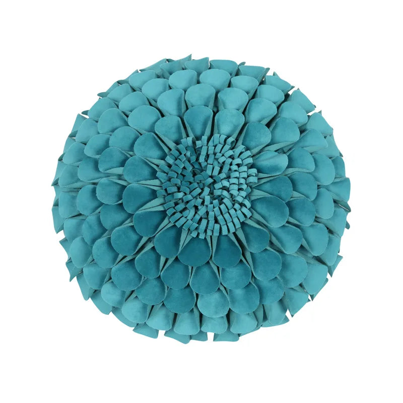 Florales Kissenbezug aus Samt – Handgemachtes 3D Design – Sofa/Bett