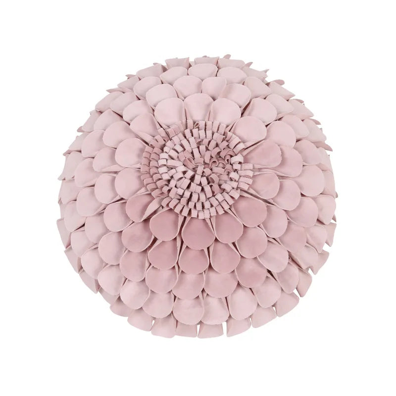 Florales Kissenbezug aus Samt – Handgemachtes 3D Design – Sofa/Bett