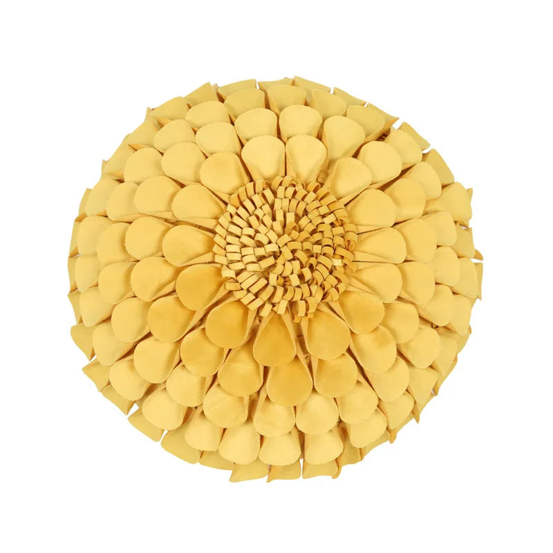 Florales Kissenbezug aus Samt – Handgemachtes 3D Design – Sofa/Bett