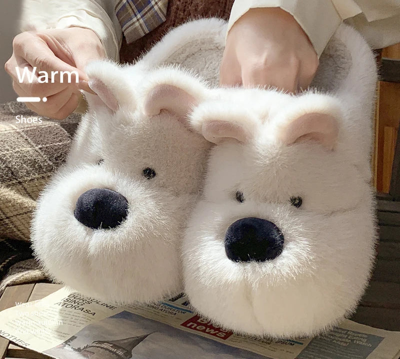 Fluffy Dog Hausschuhe – Kunstfell Cottage Stil – Für Drinnen