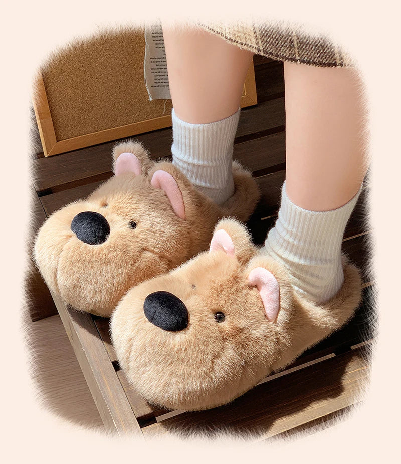 Fluffy Dog Hausschuhe – Kunstfell Cottage Stil – Für Drinnen