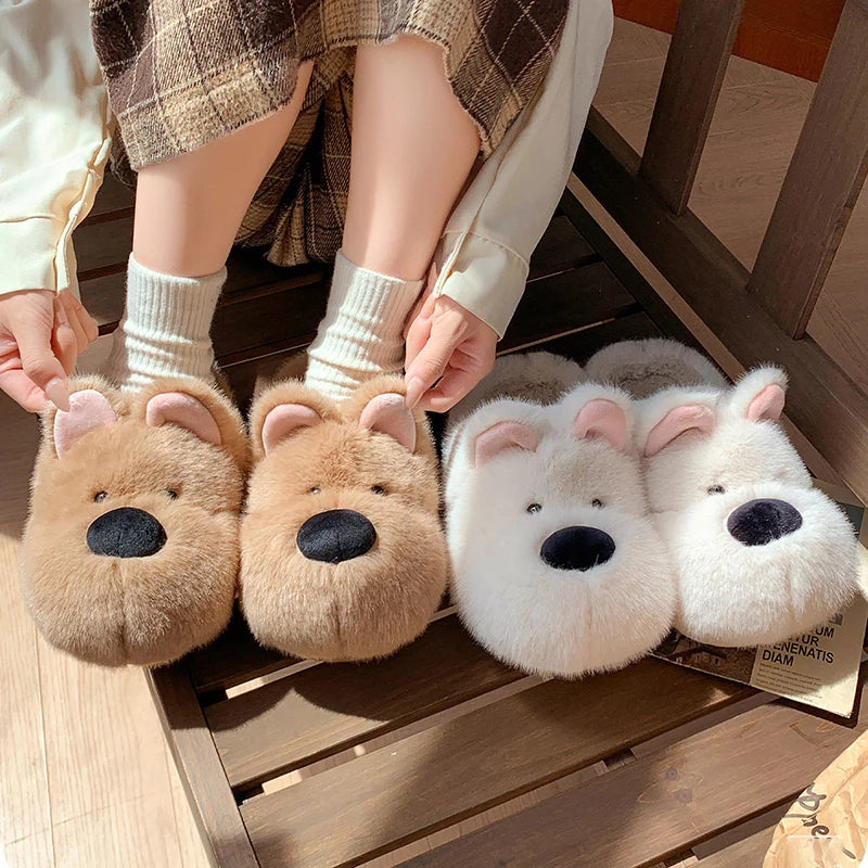 Fluffy Dog Hausschuhe – Kunstfell Cottage Stil – Für Drinnen
