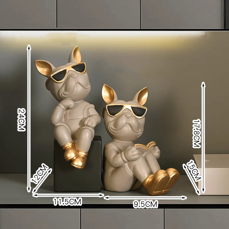 Französische Bulldogge Buchstützen – Harz Nordic Dekor