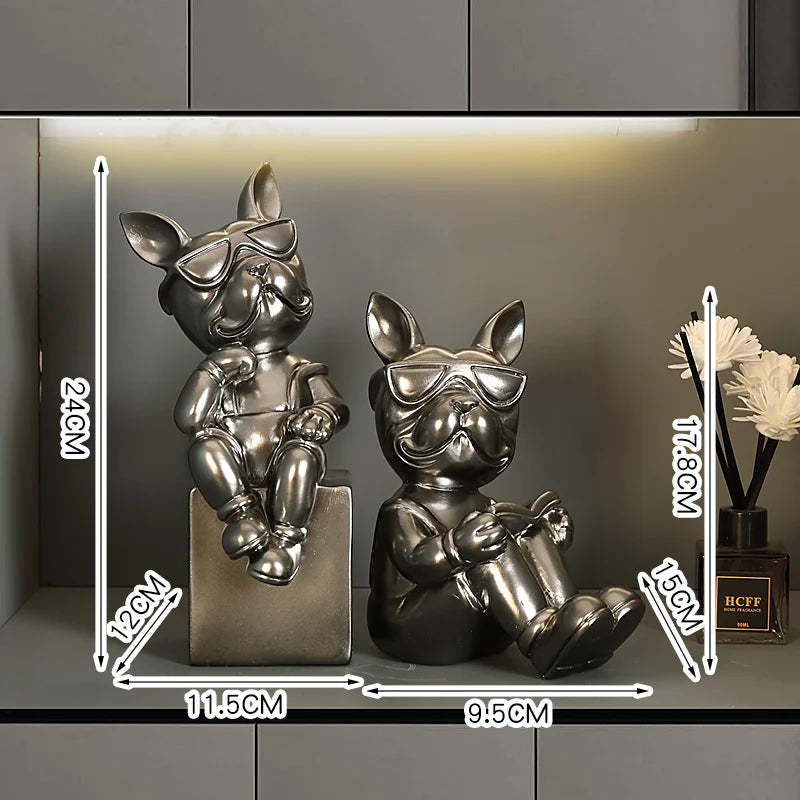 Französische Bulldogge Buchstützen – Harz Nordic Dekor