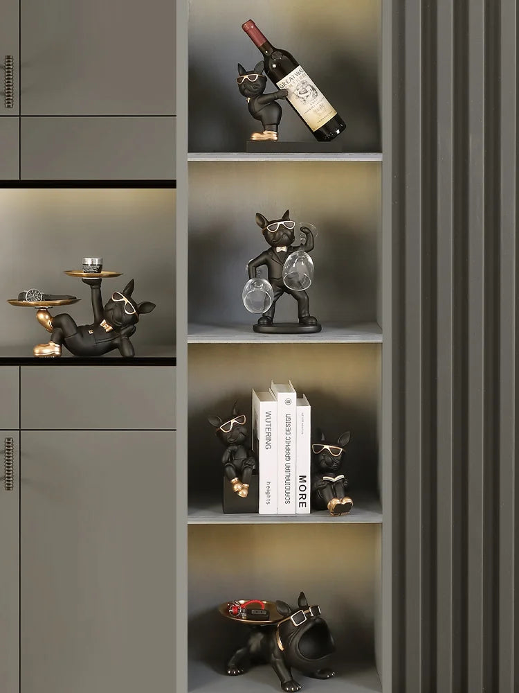 Französische Bulldogge Weinhalter – Harz Nordisch Tischdeko