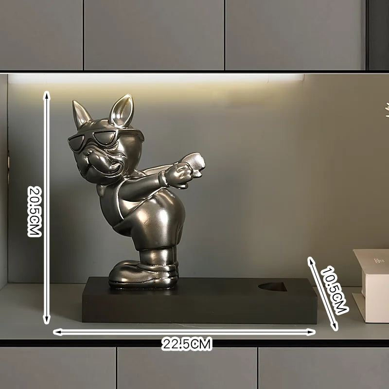 Französische Bulldogge Weinhalter – Harz Nordisch Tischdeko